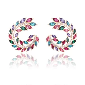 UNI-11661 - Multi Diamond Leaf - Earring