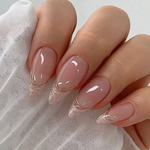 N-109 - Fancy Pink - Press On Nail Set Of 24